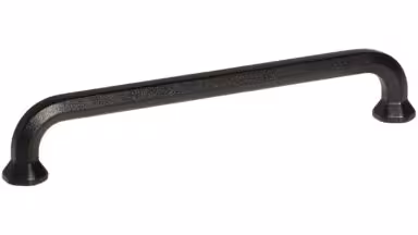 Griff Südlohn Metall - schwarze Struktur Pulver - 177 mm lang vor weißem Hintergrund