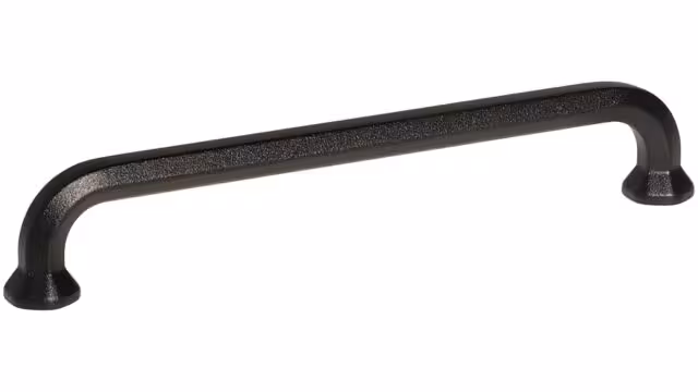 Griff Südlohn Metall - schwarze Struktur Pulver - 177 mm lang vor weißem Hintergrund