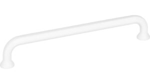 Griff Südlohn Metall - weißes halbmatte Pulver - 177 mm lang  vor weißem Hintergrund