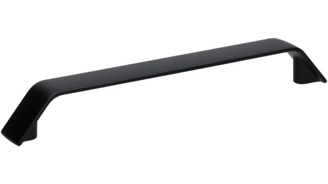 Griff Timmendorfer Strand Metall - Schwarz matt Pulverbeschichtung - 181 mm lang vor weißem Hintergrund