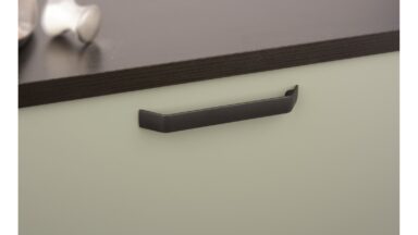 Griff Timmendorfer Strand Metall - Schwarz matt Pulverbeschichtung - 181 mm lang  vor weißem Hintergrund
