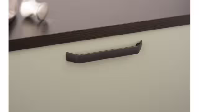 Griff Timmendorfer Strand Metall - Schwarz matt Pulverbeschichtung - 181 mm lang  vor weißem Hintergrund