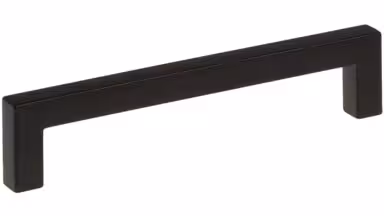 Griff Waltenhofen Metall - Schwarz matt Pulverbeschichtung - 138 mm lang vor weißem Hintergrund