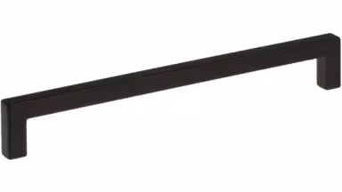 Griff Waltenhofen Metall - Schwarz matt Pulverbeschichtung - 202 mm lang vor weißem Hintergrund