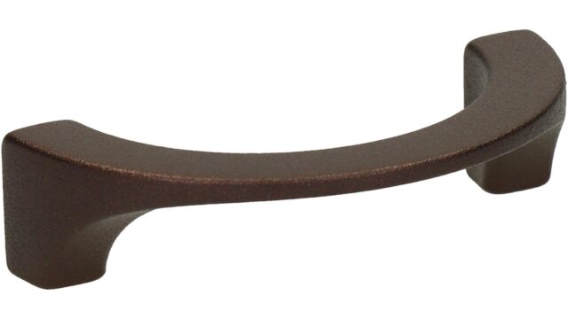 Griff Weilmünsterarktflecken Metall - Braun Marone Pulverbeschichtung - 74 mm lang  vor weißem Hintergrund
