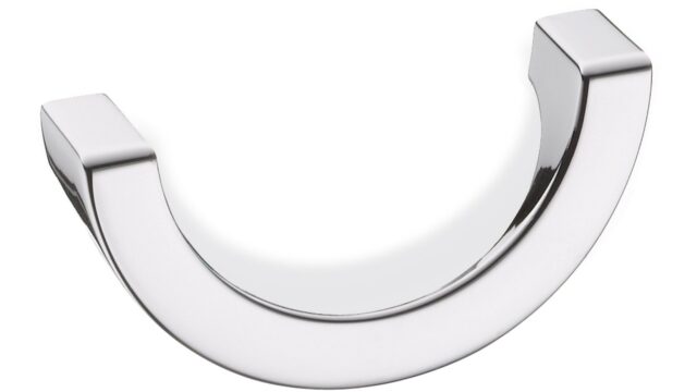 Griff Weilmünsterarktflecken Metall - Chrom glänzend galvanisiert - 74 mm lang  vor weißem Hintergrund