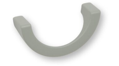 Griff Weilmünsterarktflecken Metall - Olivgrau Pulverbeschichtung - 74 mm lang vor weißem Hintergrund