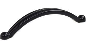 Griff Zorneding Metall - Schwarz seidenmatt Pulverbeschichtung - 140 mm lang vor weißem Hintergrund