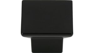 Knopf Bad Breisig Metall - Schwarz seidenmatt Pulverbeschichtung - 40 mm lang  vor weißem Hintergrund