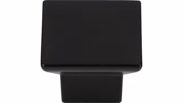 Knopf Bad Breisig Metall - Schwarz seidenmatt Pulverbeschichtung - 40 mm lang vor weißem Hintergrund