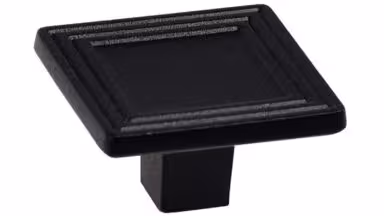 Knopf Biblis Metall - Schwarz seidenmatt Pulverbeschichtung - 30 mm lang vor weißem Hintergrund