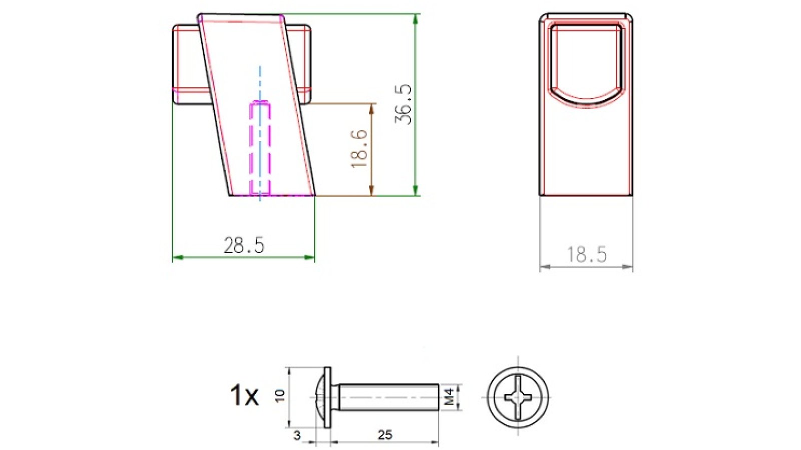 Knopf Doberlug-Kirchhain-Knopf Metall - Schwarz matt Pulverbeschichtung + Holz - 28 mm lang  vor weißem Hintergrund