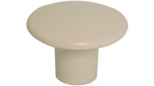 Knopf Hainichen Metall - Beige matt Pulverbeschichtung - 32 mm lang  vor weißem Hintergrund