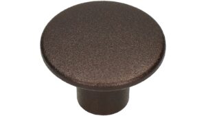 Knopf Hainichen Metall - Braun Marone Pulverbeschichtung - 32 mm lang  vor weißem Hintergrund