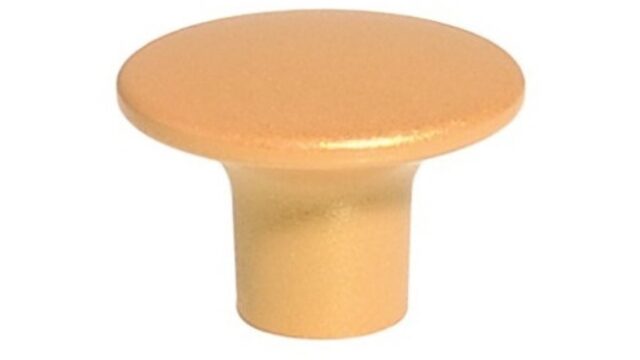 Knopf Hainichen Metall - Gold matt Pulverbeschichtung - 32 mm lang vor weißem Hintergrund