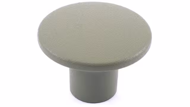 Knopf Hainichen Metall - Olivgrau Pulverbeschichtung - 32 mm lang vor weißem Hintergrund