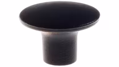 Knopf Hainichen Metall - Schwarz Struktur Pulverbeschichtung - 32 mm lang vor weißem Hintergrund