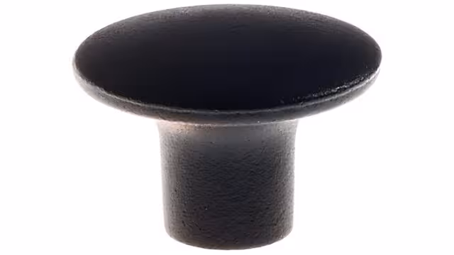 Knopf Hainichen Metall - Schwarz Struktur Pulverbeschichtung - 32 mm lang vor weißem Hintergrund
