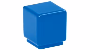 Knopf Kabelsketal Metall - Blaues Halbglanzpulver - 20 mm lang  vor weißem Hintergrund