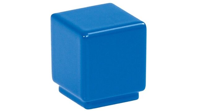 Knopf Kabelsketal Metall - Blaues Halbglanzpulver - 20 mm lang vor weißem Hintergrund