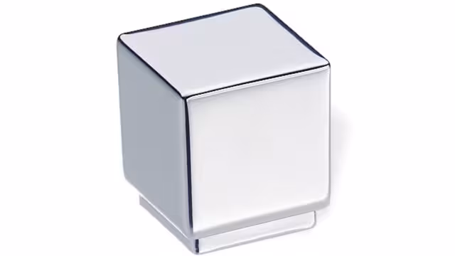 Knopf Kabelsketal Metall - Chrom glänzend galvanisiert - 20 mm lang vor weißem Hintergrund