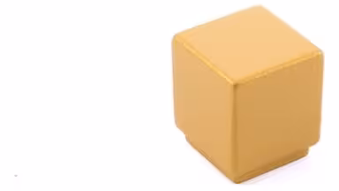 Knopf Kabelsketal Metall - Gold matt Pulverbeschichtung - 20 mm lang  vor weißem Hintergrund