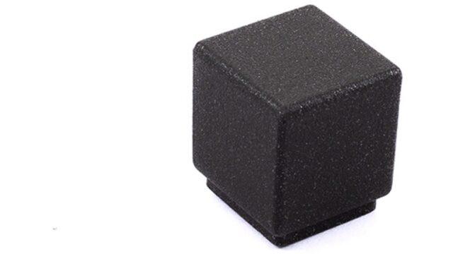 Knopf Kabelsketal Metall - Graphit Marone Pulverbeschichtung - 20 mm lang vor weißem Hintergrund
