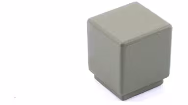 Knopf Kabelsketal Metall - Olivgrau Pulverbeschichtung - 20 mm lang  vor weißem Hintergrund