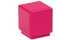 Knopf Kabelsketal Metall - Rosa seiden glänzend Pulverbeschichtung - 20 mm lang  vor weißem Hintergrund