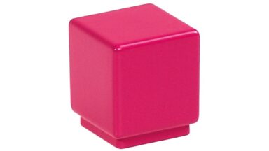 Knopf Kabelsketal Metall - Rosa seiden glänzend Pulverbeschichtung - 20 mm lang  vor weißem Hintergrund
