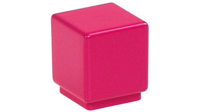 Knopf Kabelsketal Metall - Rosa seiden glänzend Pulverbeschichtung - 20 mm lang vor weißem Hintergrund