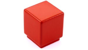 Knopf Kabelsketal Metall - Rot Pulverbeschichtung - 20 mm lang  vor weißem Hintergrund