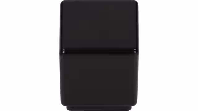 Knopf Kabelsketal Metall - Schwarz seidenmatt Pulverbeschichtung - 20 mm lang vor weißem Hintergrund