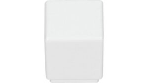 Knopf Kabelsketal Metall - Weiß seidenmatt Pulverbeschichtung - 20 mm lang  vor weißem Hintergrund