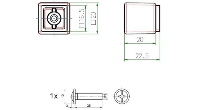 Knopf Kabelsketal Metall - Weiß seidenmatt Pulverbeschichtung - 20 mm lang  vor weißem Hintergrund