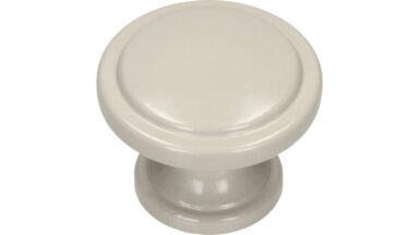 Knopf Nittendorf Metall - Beige matt Pulverbeschichtung - 30 mm lang vor weißem Hintergrund