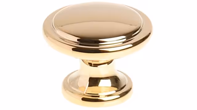 Knopf Nittendorf Metall - Gold glänzend galvanisiert - 30 mm lang vor weißem Hintergrund