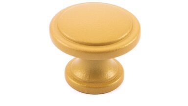 Knopf Nittendorf Metall - Gold matt Pulverbeschichtung - 30 mm lang vor weißem Hintergrund