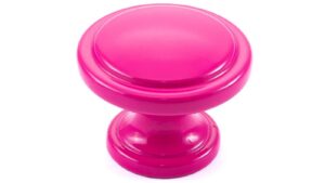 Knopf Nittendorf Metall - Rosa seiden glänzend Pulverbeschichtung - 30 mm lang  vor weißem Hintergrund