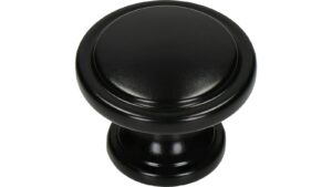 Knopf Nittendorf Metall - Schwarz seidenmatt Pulverbeschichtung - 30 mm lang  vor weißem Hintergrund