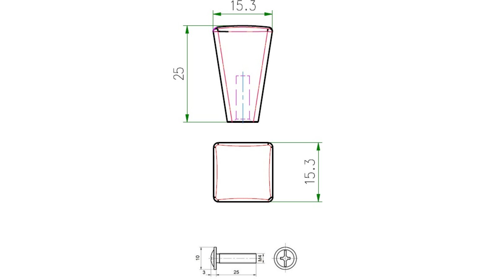 Knopf Nonnweiler Metall - patiniertes Messing - 15 mm lang  vor weißem Hintergrund
