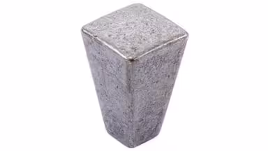 Knopf Nonnweiler Metall - Antik Nickel - 15 mm lang vor weißem Hintergrund