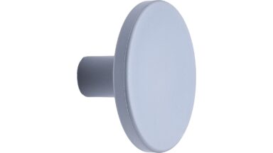 Knopf PLATO OceanIX Plastix Kunststoff - Grau - 42 mm lang vor weißem Hintergrund