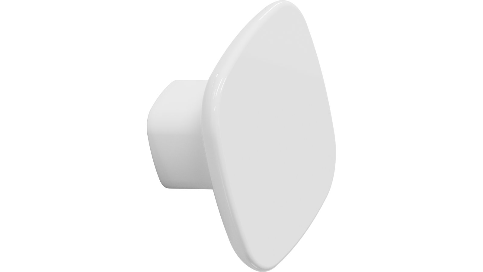 Knopf TABULA-KNOB Keramik - Weiß - 40 mm lang  vor weißem Hintergrund