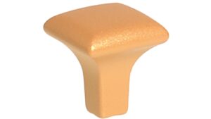 Knopf Teterow Metall - Gold matt Pulverbeschichtung - 25 mm lang  vor weißem Hintergrund