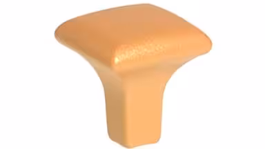 Knopf Teterow Metall - Gold matt Pulverbeschichtung - 25 mm lang vor weißem Hintergrund