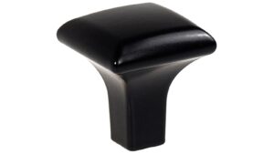 Knopf Teterow Metall - Schwarz seidenmatt Pulverbeschichtung - 25 mm lang  vor weißem Hintergrund