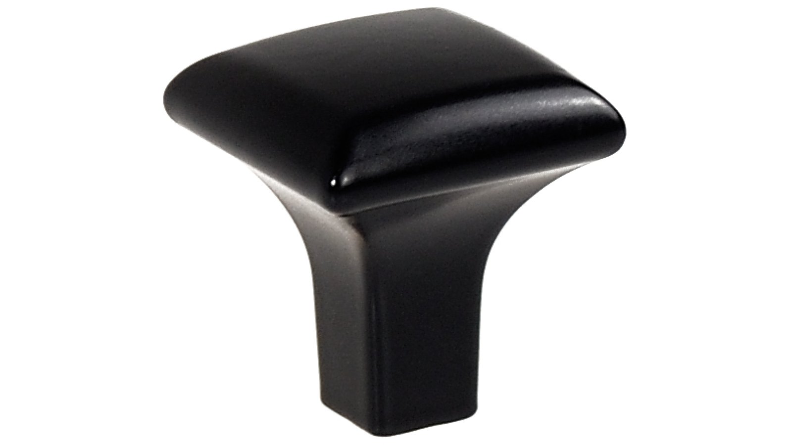 Knopf Teterow Metall - Schwarz seidenmatt Pulverbeschichtung - 25 mm lang  vor weißem Hintergrund