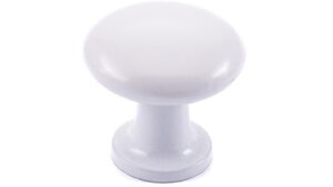 Knopf Wertingen Metall - hellgrau Pulver - 25 mm lang  vor weißem Hintergrund