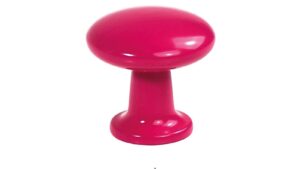 Knopf Wertingen Metall - Rosa seiden glänzend Pulverbeschichtung - 25 mm lang  vor weißem Hintergrund